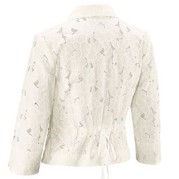 CAbi Portrait Jacket Ivory Lace Eyelet Medium 5162 Cottegecore Romantic Feminine - Picture 4 of 15